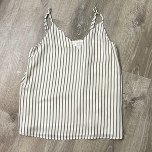 Striped scalloped neck cami